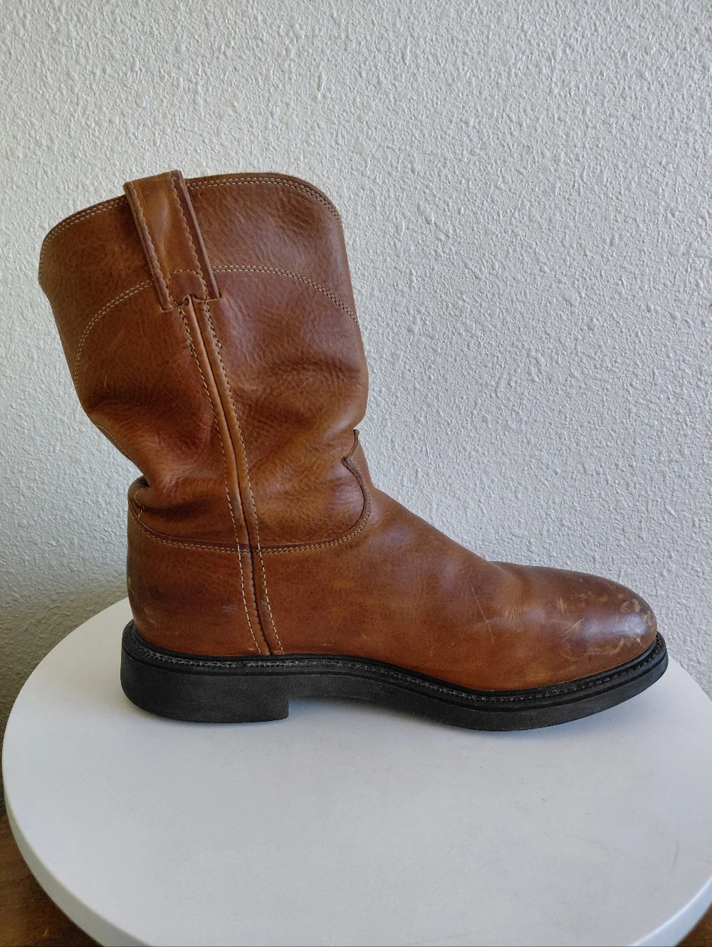 Justin Conductor Boots  Electrical 10” Shaft Work 4766 Leather Copper USA